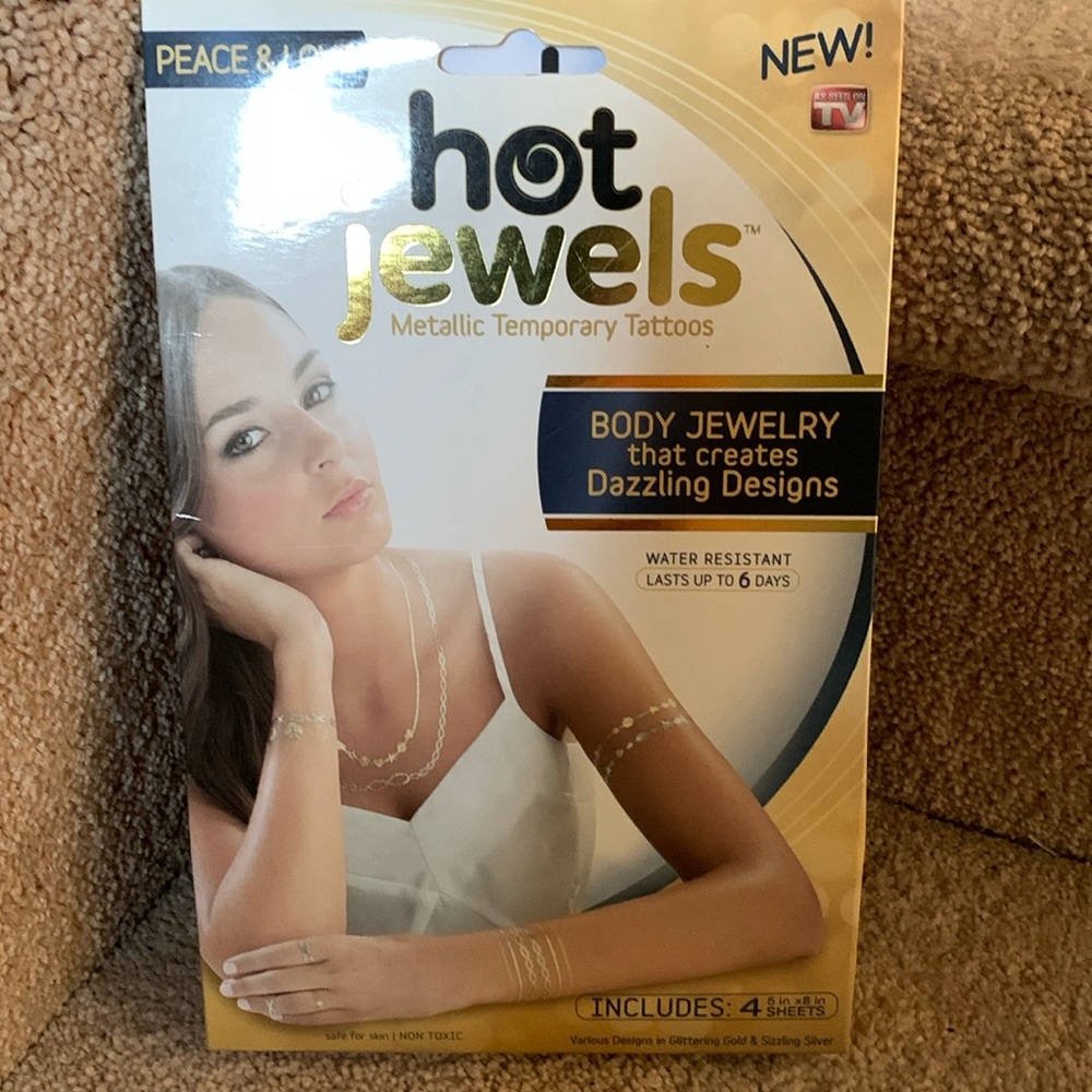 Hot Jewels Metallic Temporary Tatoos